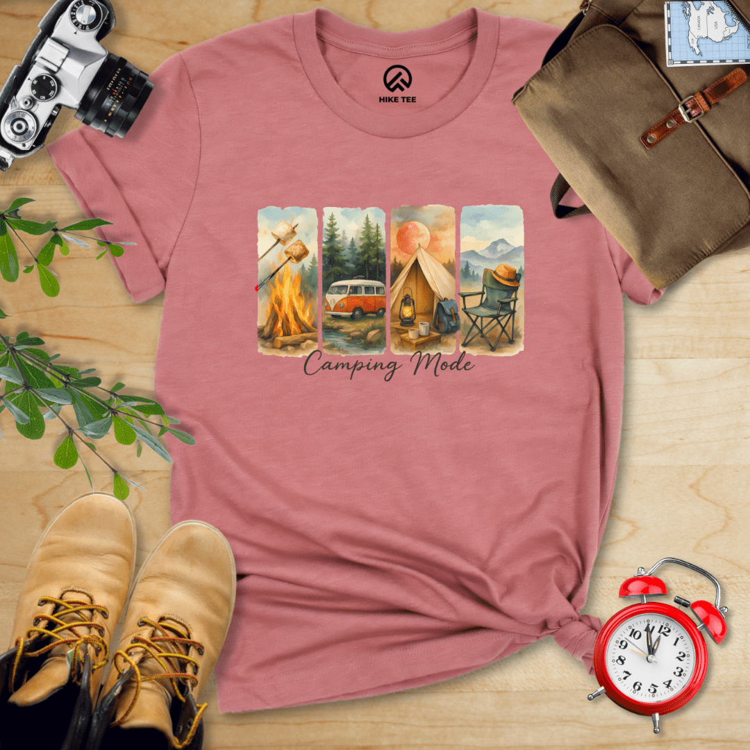 Hike Tee T-Shirt Heather Mauve / S Camping Mode Shirt