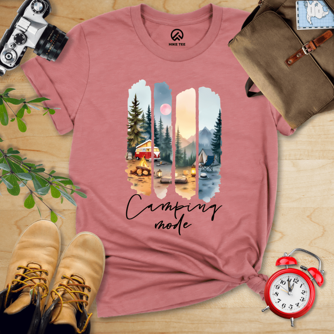 Hike Tee T-Shirt Heather Mauve / S Camping mode Shirt