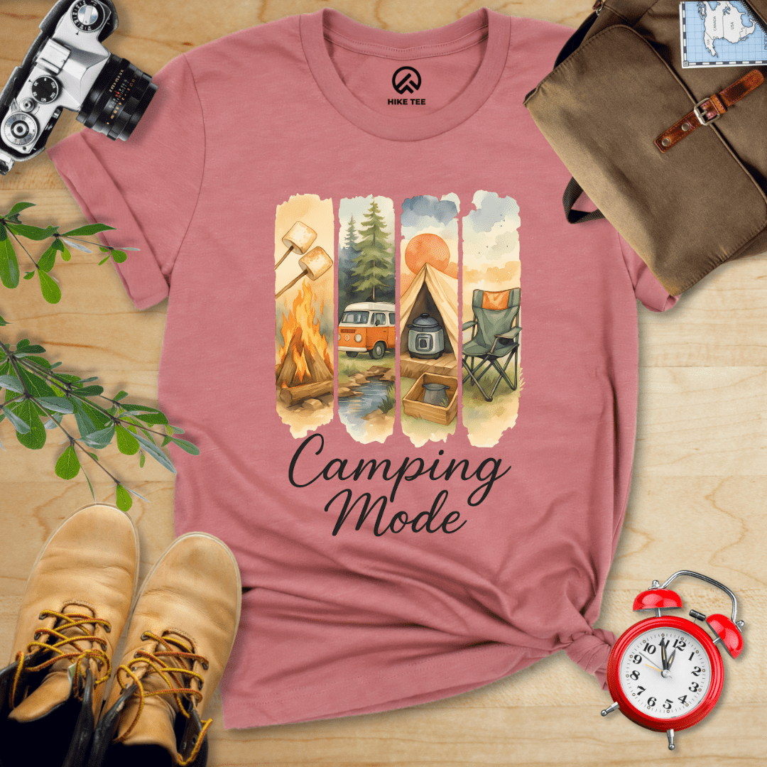 Hike Tee T-Shirt Heather Mauve / S Camping Mode Shirt