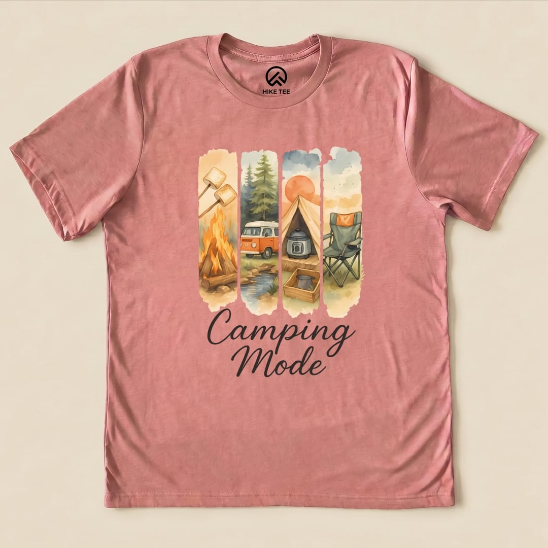 Hike Tee T-Shirt Heather Mauve / S Camping Mode Shirt