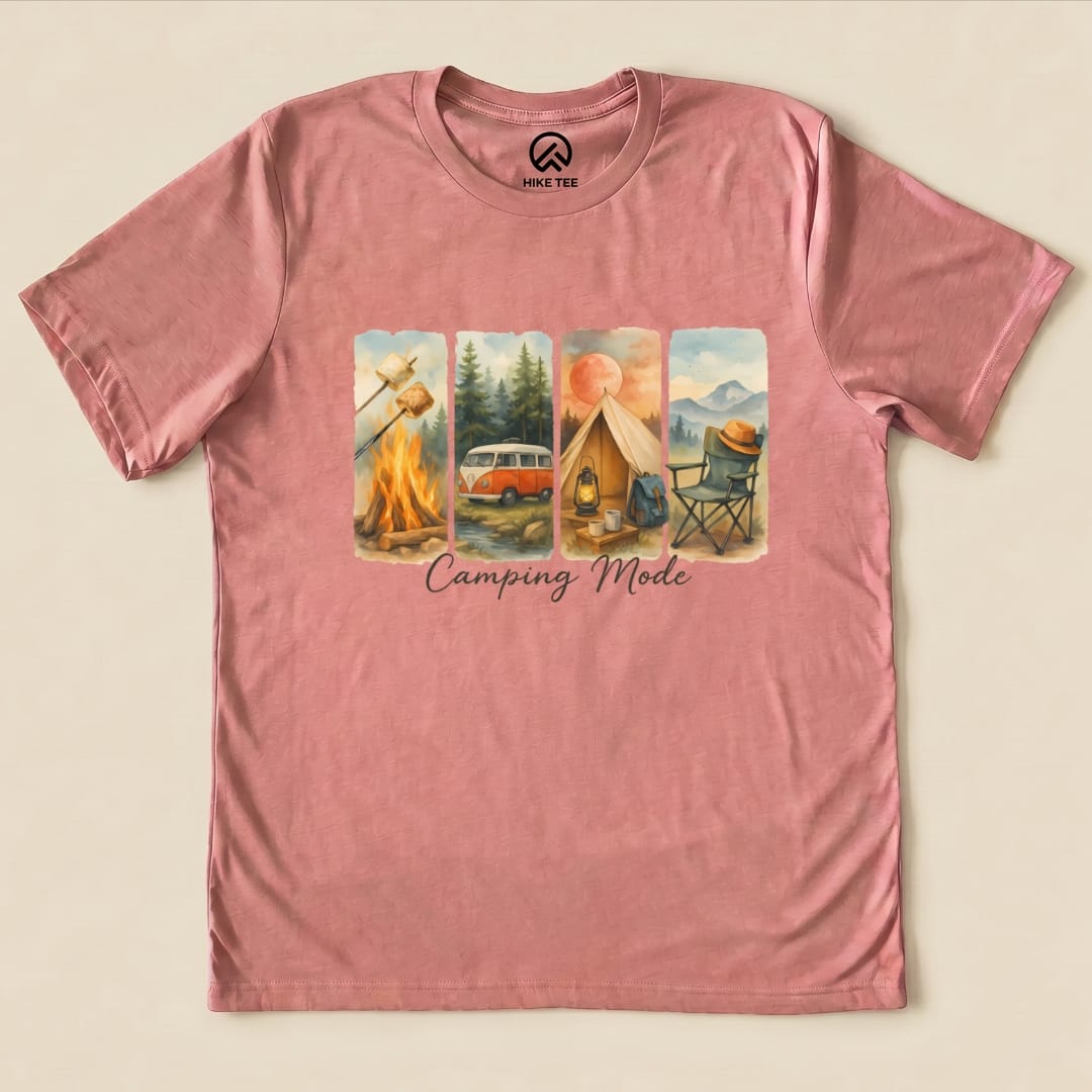 Camping Mode Shirt Hike Tee T-Shirt Heather Mauve / S