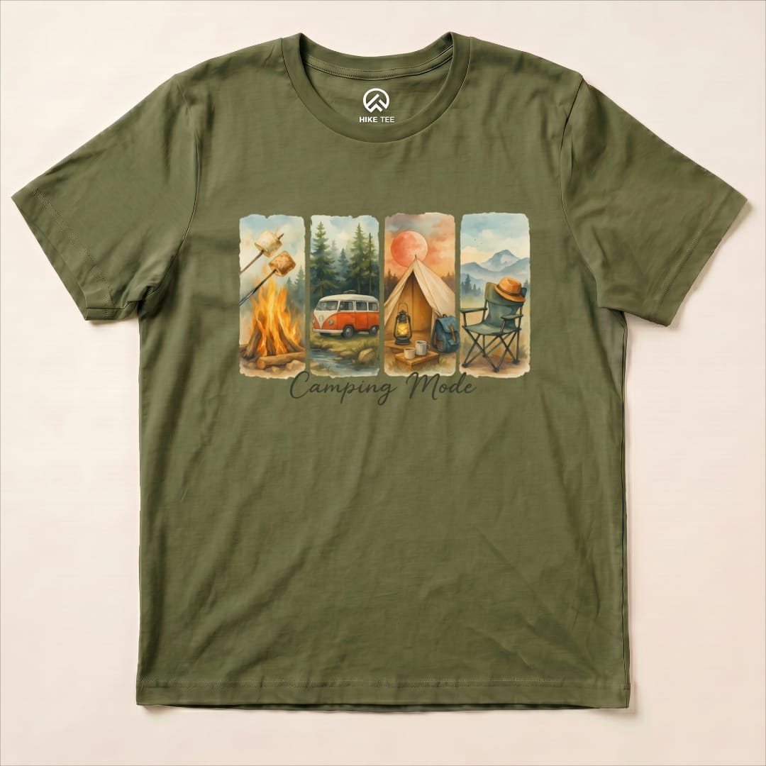 Camping Mode Shirt Hike Tee T-Shirt Military Green / S