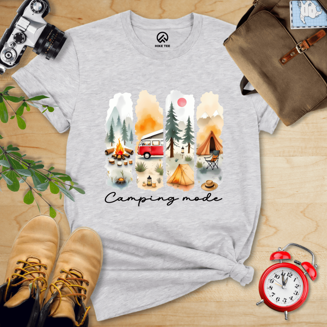 Hike Tee T-Shirt Athletic Heather / S Camping mode Watercolor Shirt