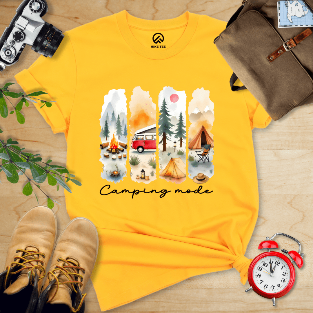 Hike Tee T-Shirt Gold / S Camping mode Watercolor Shirt