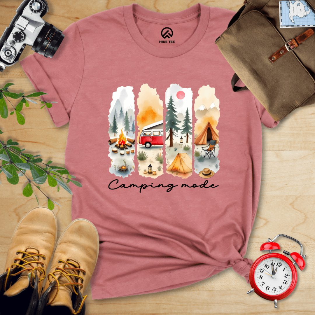 Hike Tee T-Shirt Heather Mauve / S Camping mode Watercolor Shirt
