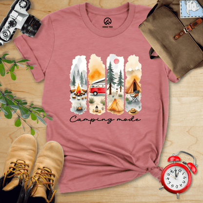 Hike Tee T-Shirt Heather Mauve / S Camping mode Watercolor Shirt