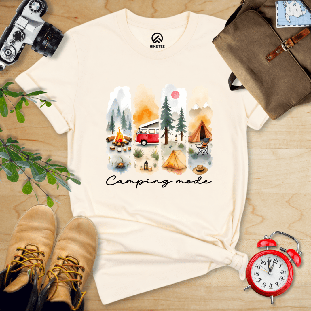 Hike Tee T-Shirt Natural / S Camping mode Watercolor Shirt
