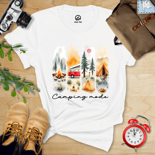 Hike Tee T-Shirt White / S Camping mode Watercolor Shirt