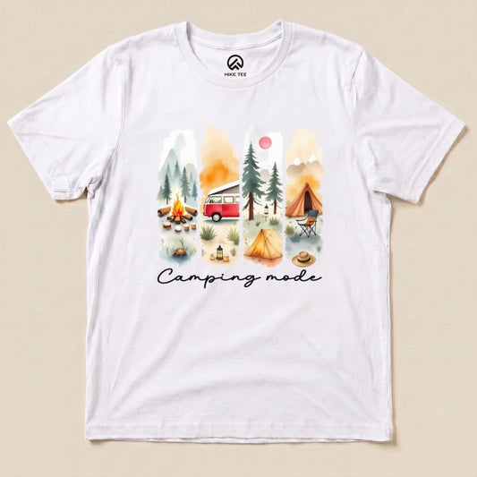 Camping mode Watercolor Shirt Hike Tee T-Shirt White / S