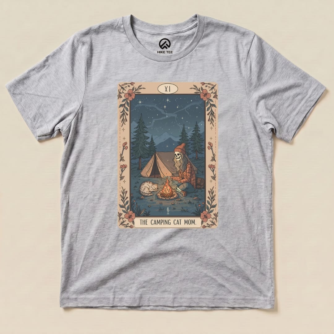 Hike Tee T-Shirt Athletic Heather / S Camping Mom Tarrot Card Shirt