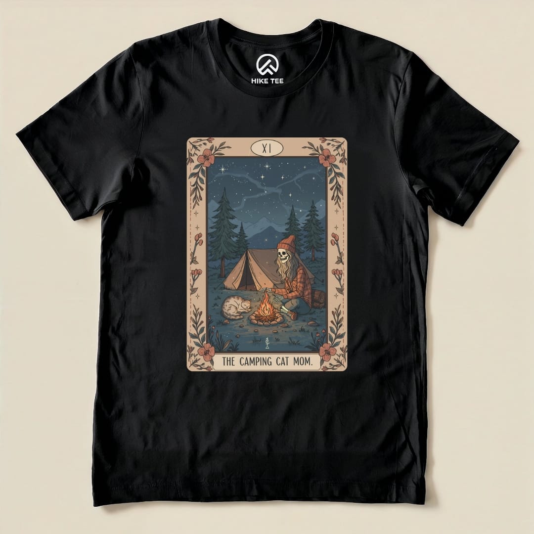 Hike Tee T-Shirt Black / S Camping Mom Tarrot Card Shirt