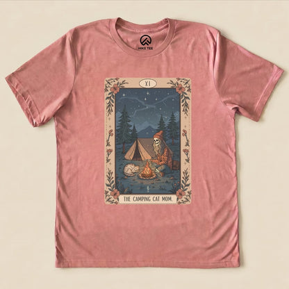 Hike Tee T-Shirt Heather Mauve / S Camping Mom Tarrot Card Shirt