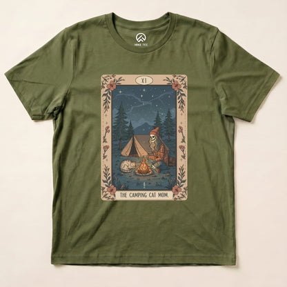 Hike Tee T-Shirt Military Green / S Camping Mom Tarrot Card Shirt