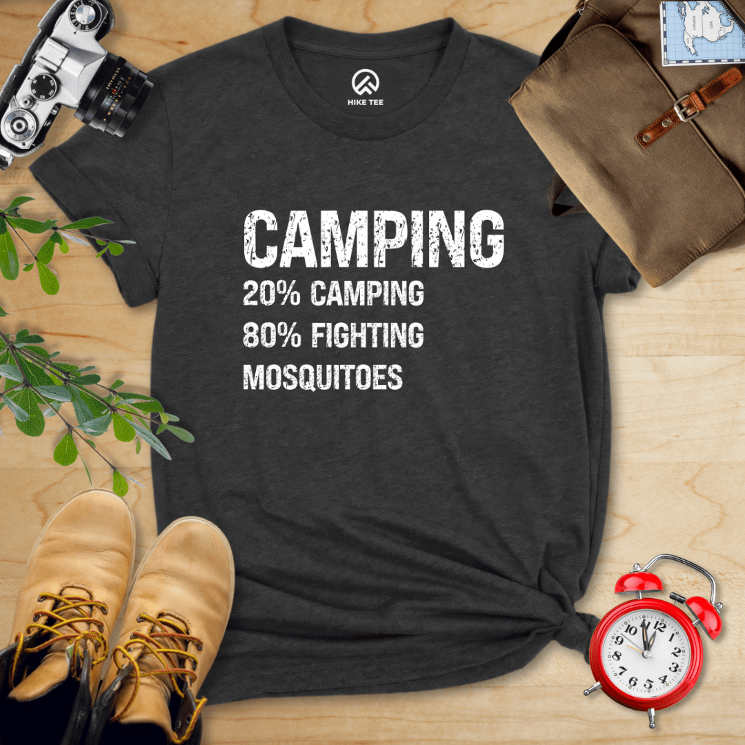 Hike Tee T-Shirt Dark Grey Heather / S Camping Mosquitoes Shirt