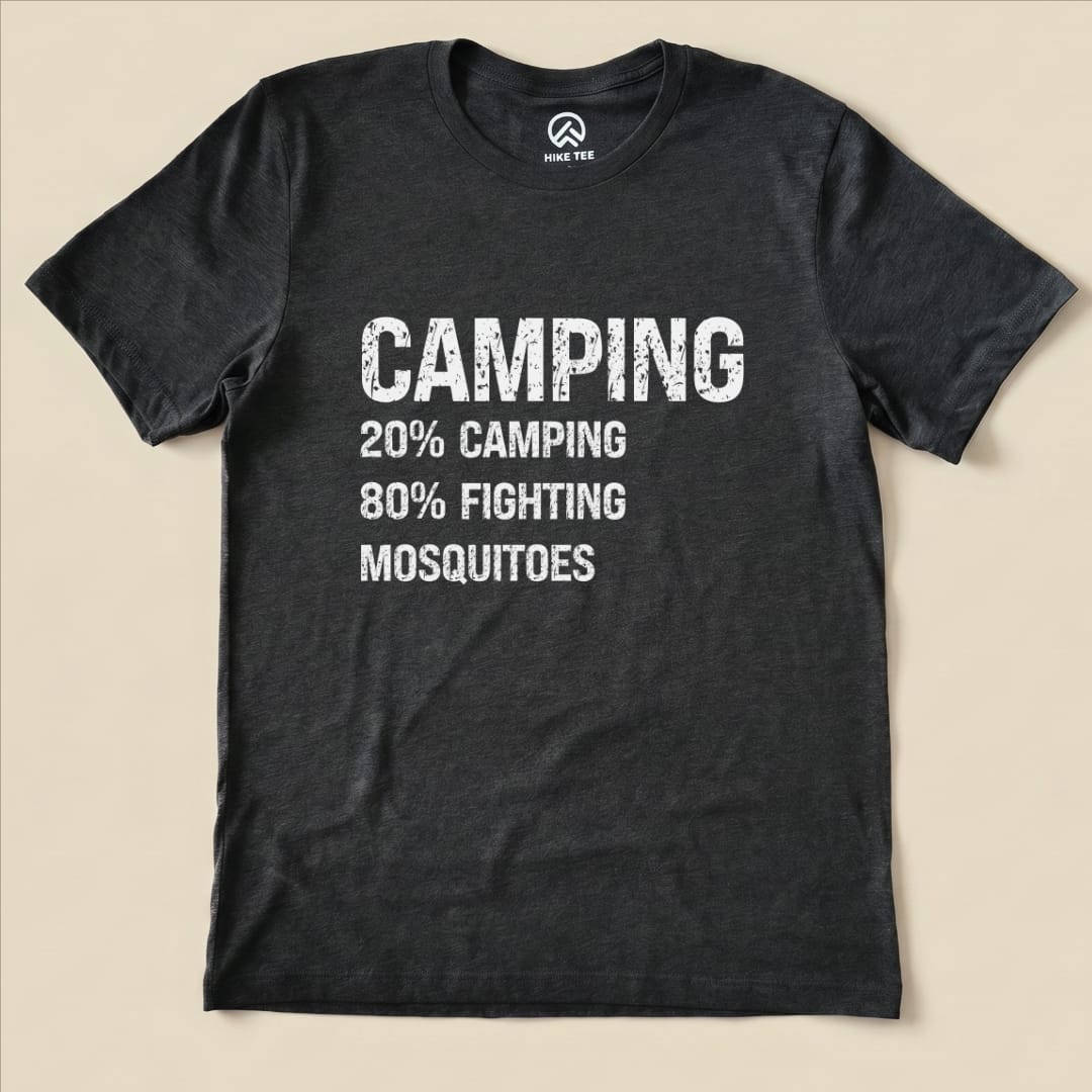 Camping Mosquitoes Shirt Hike Tee T-Shirt Dark Grey Heather / S
