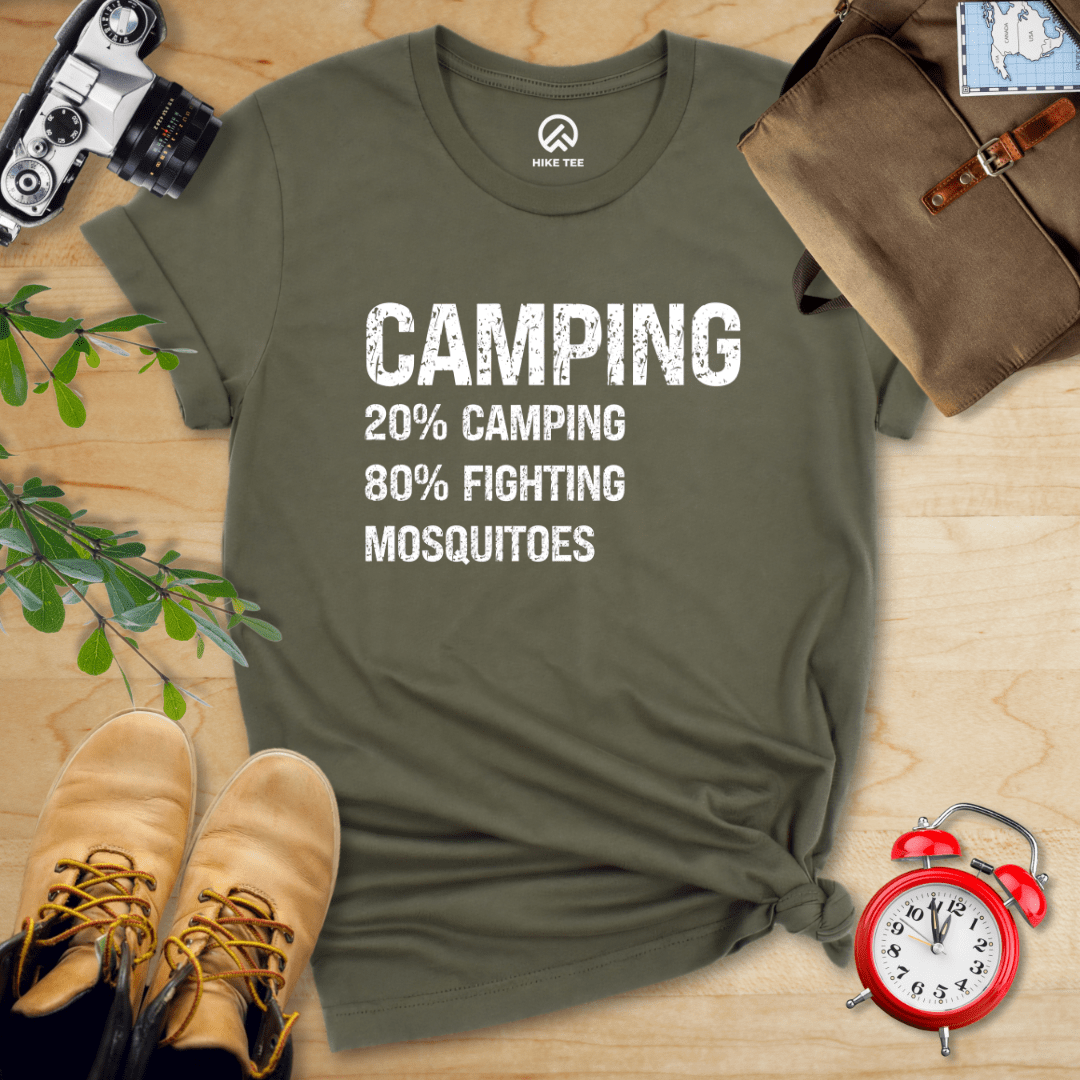 Hike Tee T-Shirt Military Green / S Camping Mosquitoes Shirt