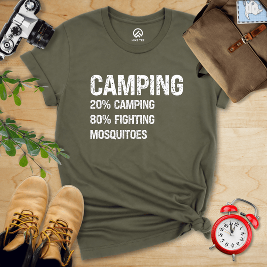 Hike Tee T-Shirt Military Green / S Camping Mosquitoes Shirt