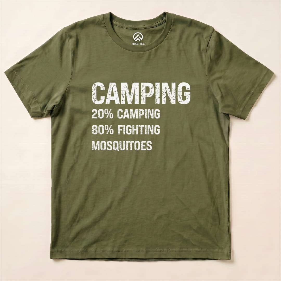 Camping Mosquitoes Shirt Hike Tee T-Shirt Military Green / S