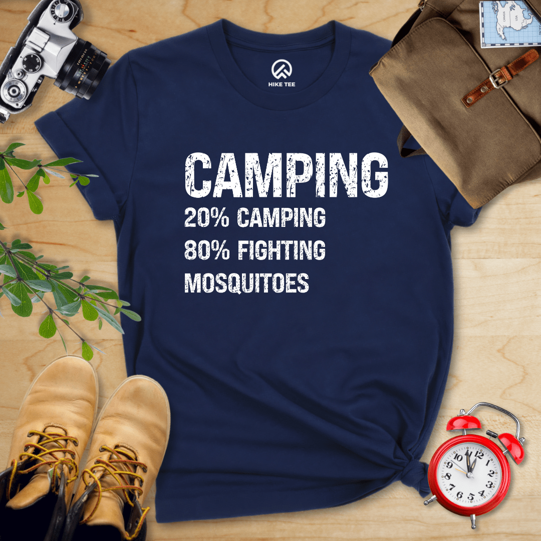 Hike Tee T-Shirt Navy / S Camping Mosquitoes Shirt