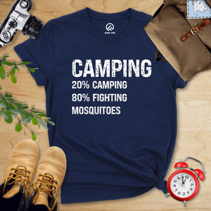Hike Tee T-Shirt Navy / S Camping Mosquitoes Shirt