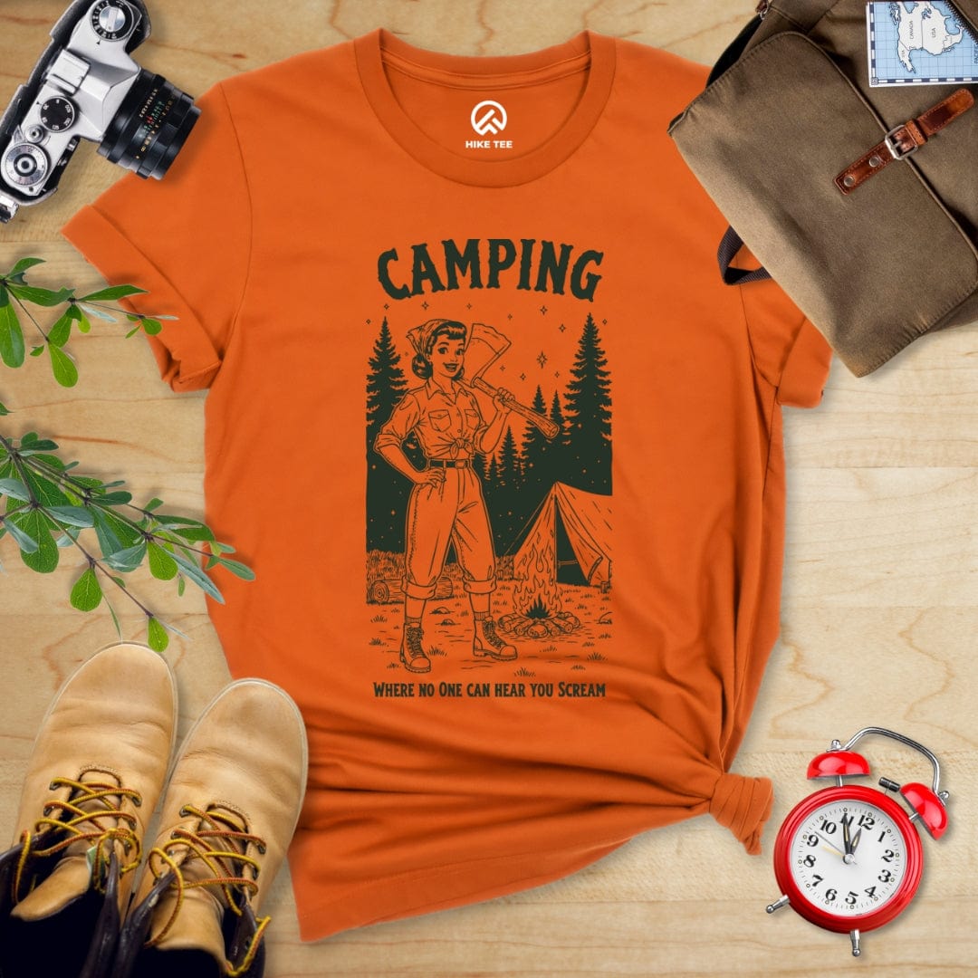 Hike Tee T-Shirt Autumn / S Camping No One Hear Shirt