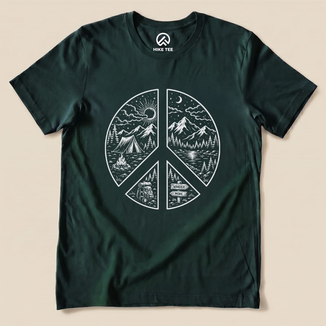 Camping Peace Shirt Hike Tee T-Shirt Forest / S