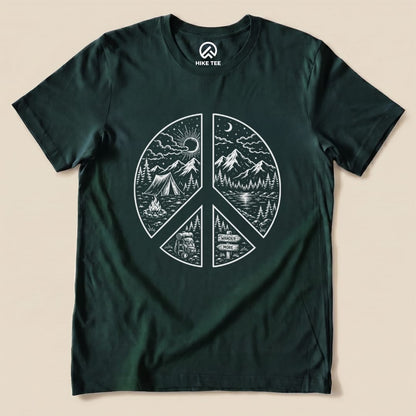 Camping Peace Shirt Hike Tee T-Shirt Forest / S