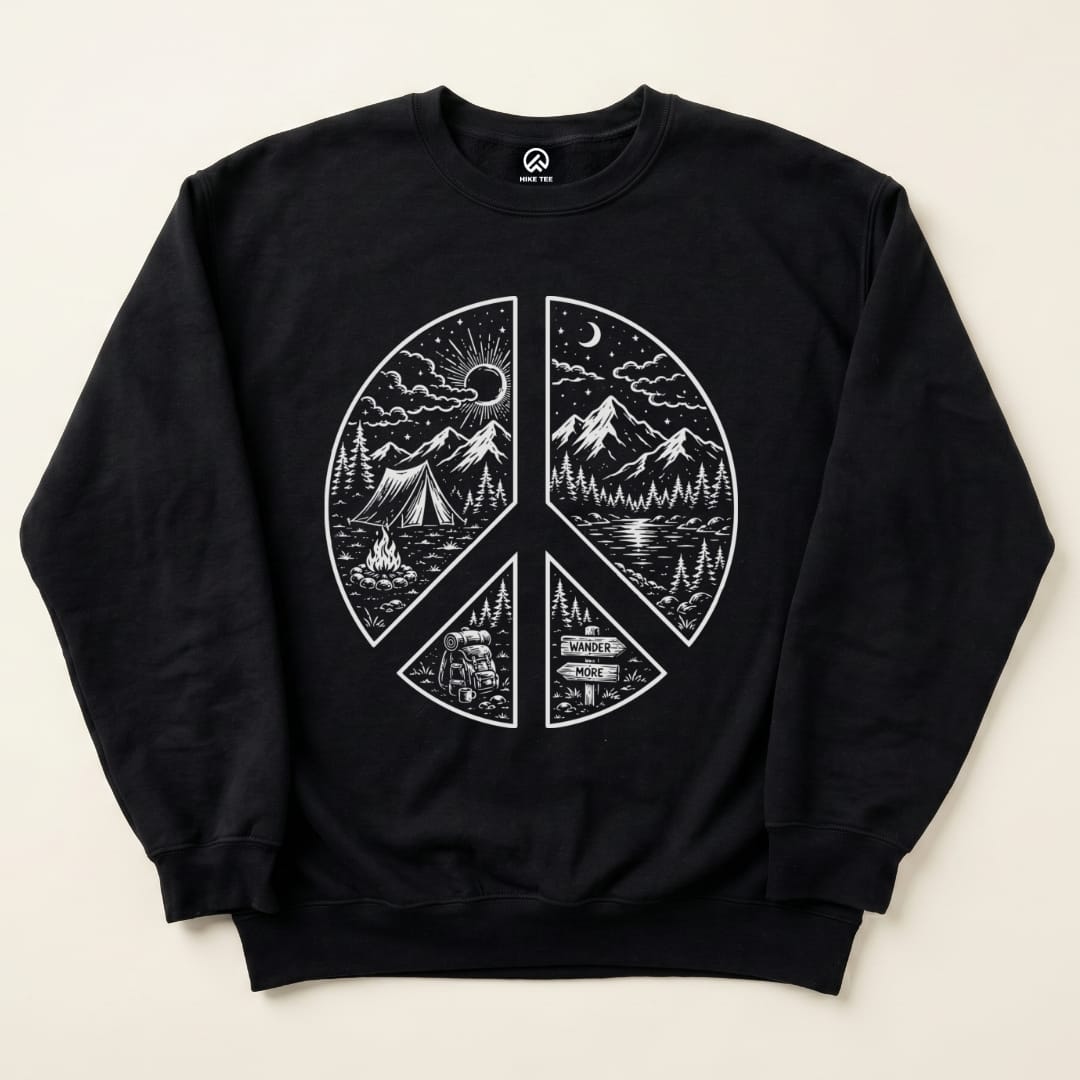 Camping Peace Sweatshirt in Black