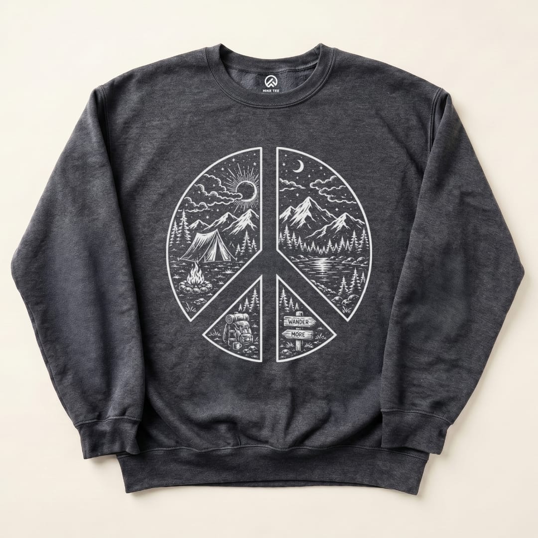 Camping Peace Sweatshirt in Dark Heather