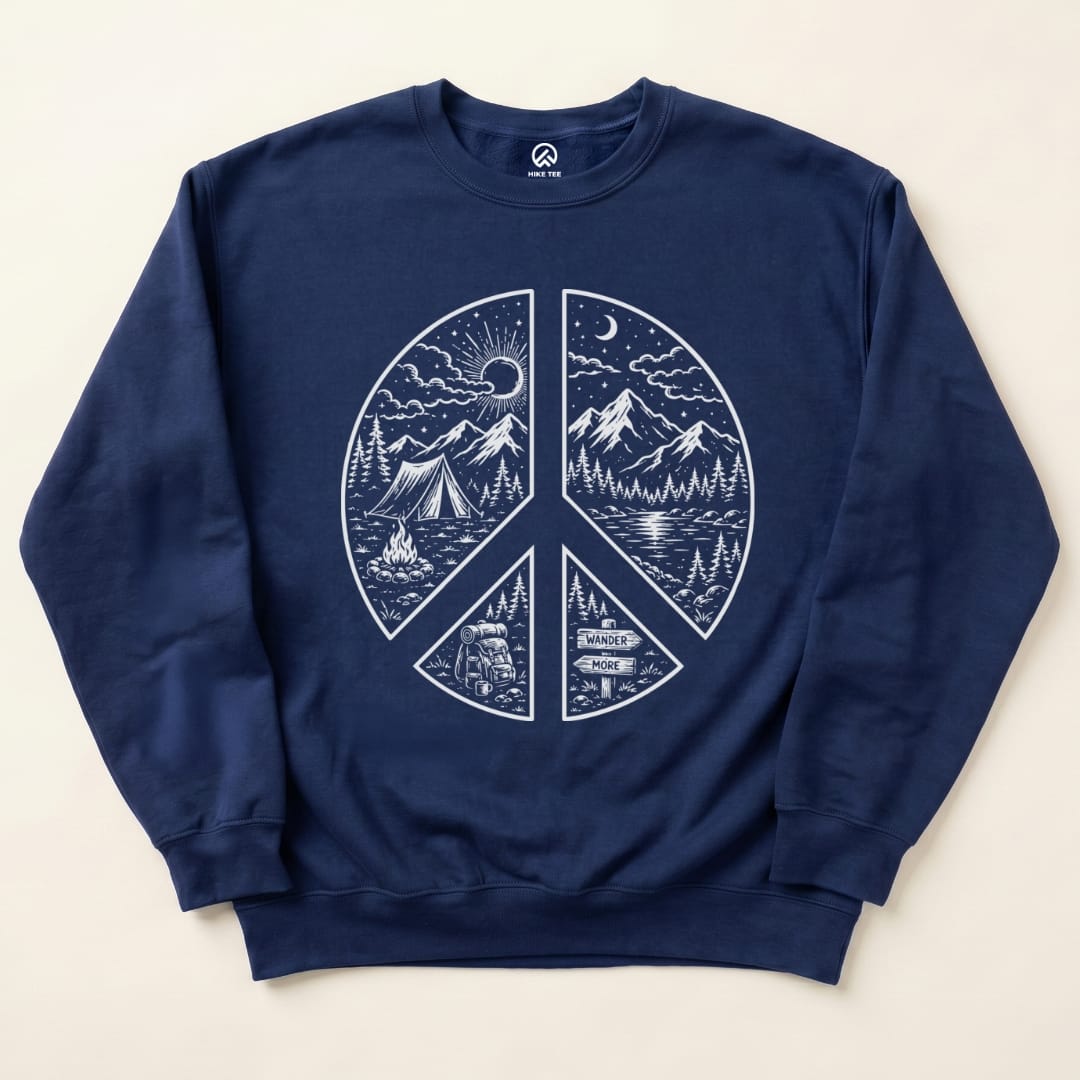 Camping Peace Sweatshirt in Navy