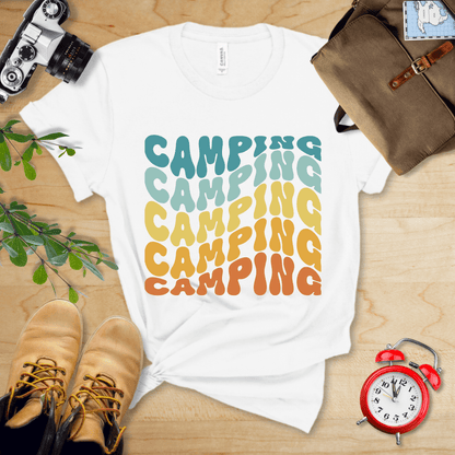 Printify T-Shirt Camping Retro Wavy Shirt