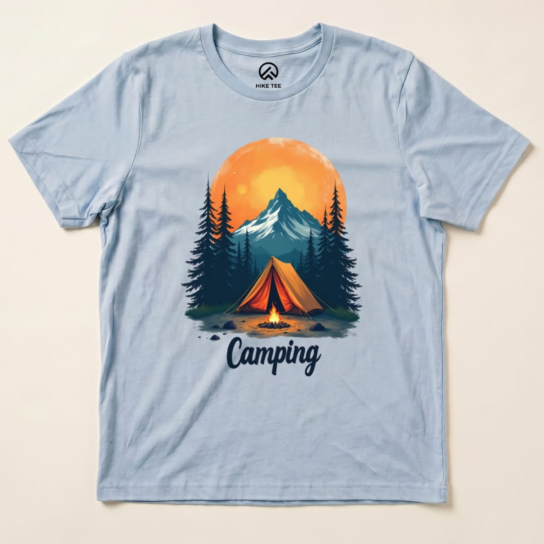 Camping Scenery Shirt Hike Tee T-Shirt Baby Blue / S