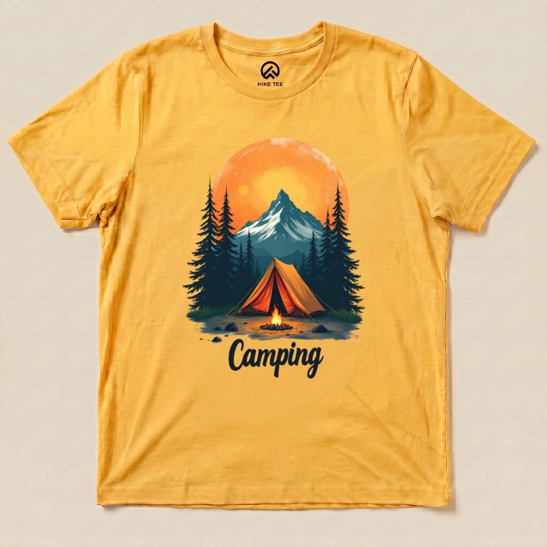 Camping Scenery Shirt Hike Tee T-Shirt Gold / S