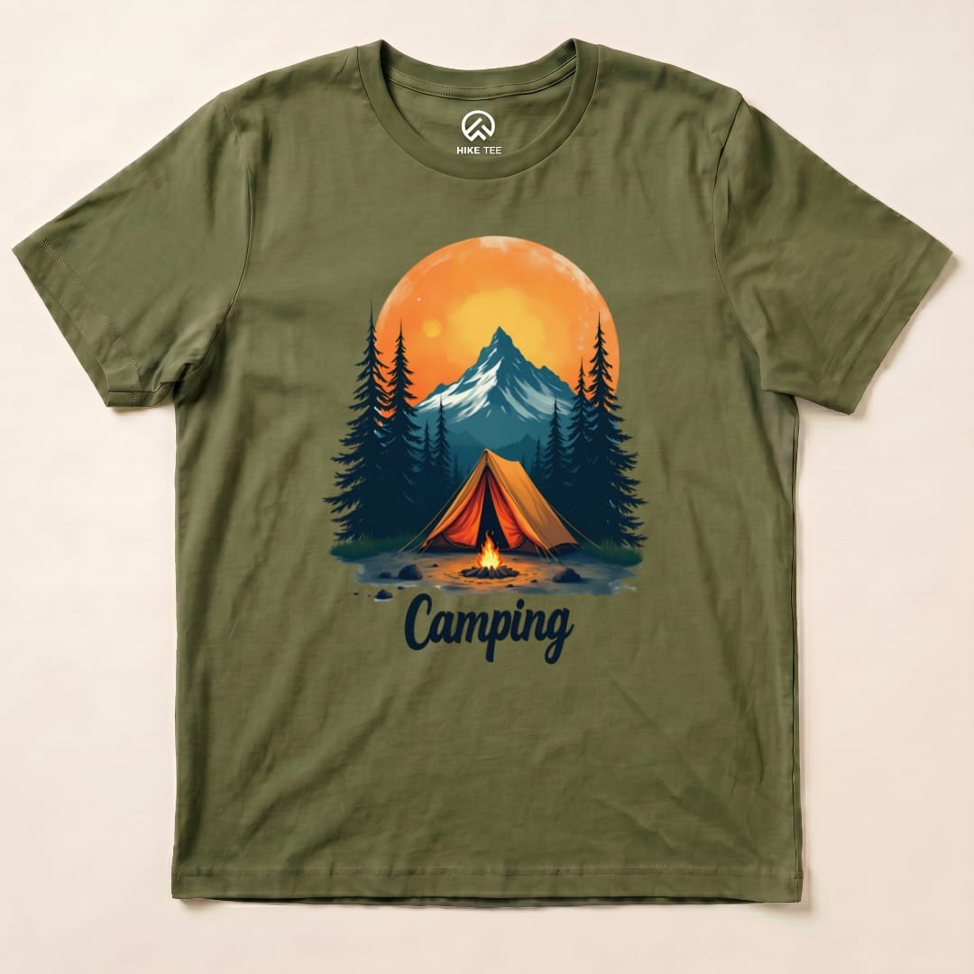 Camping Scenery Shirt Hike Tee T-Shirt Military Green / S