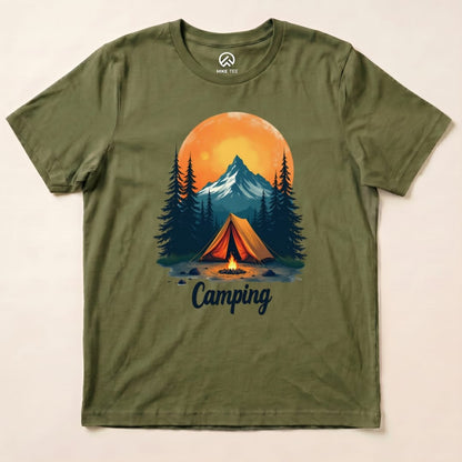 Camping Scenery Shirt Hike Tee T-Shirt Military Green / S
