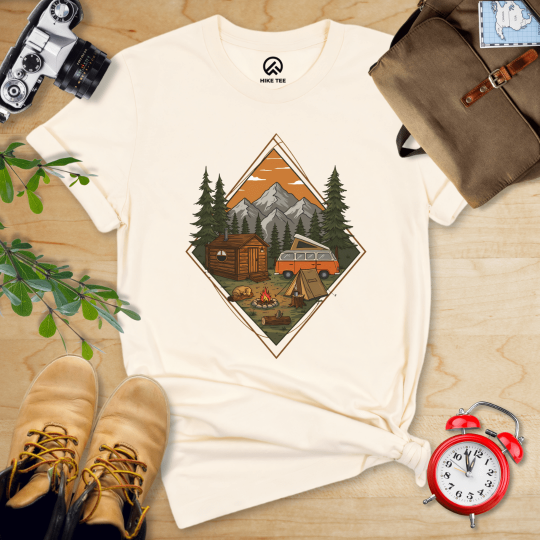 Hike Tee T-Shirt Natural / S Camping Scenery Shirt