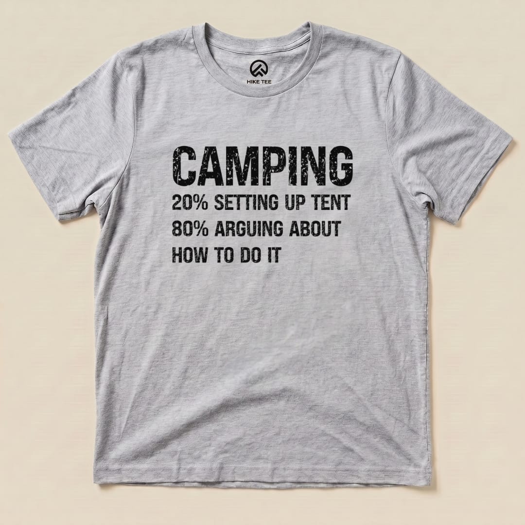 Camping Setting Up Tent Shirt Hike Tee T-Shirt Athletic Heather / S