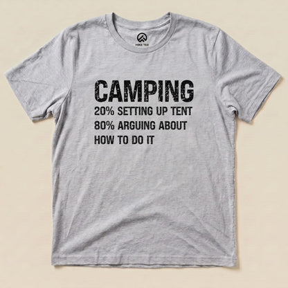 Camping Setting Up Tent Shirt Hike Tee T-Shirt Athletic Heather / S