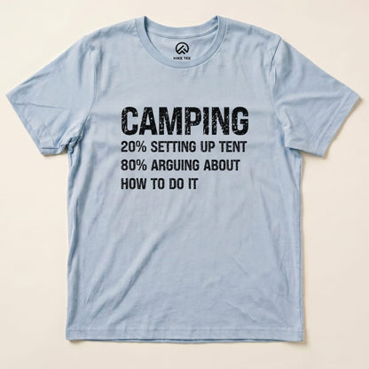 Camping Setting Up Tent Shirt Hike Tee T-Shirt Baby Blue / S