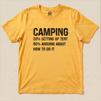 Camping Setting Up Tent Shirt Hike Tee T-Shirt Gold / S