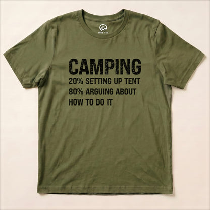 Camping Setting Up Tent Shirt Hike Tee T-Shirt Military Green / S