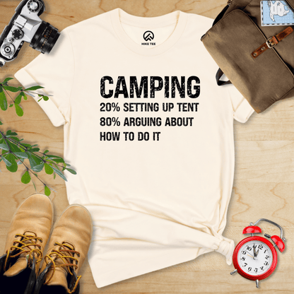 Hike Tee T-Shirt Natural / S Camping Setting Up Tent Shirt