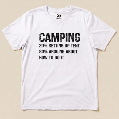 Camping Setting Up Tent Shirt Hike Tee T-Shirt White / S