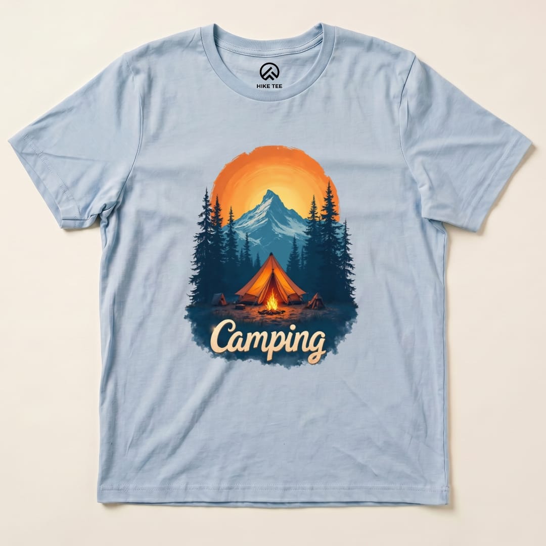 Camping Shirt Hike Tee T-Shirt Baby Blue / S