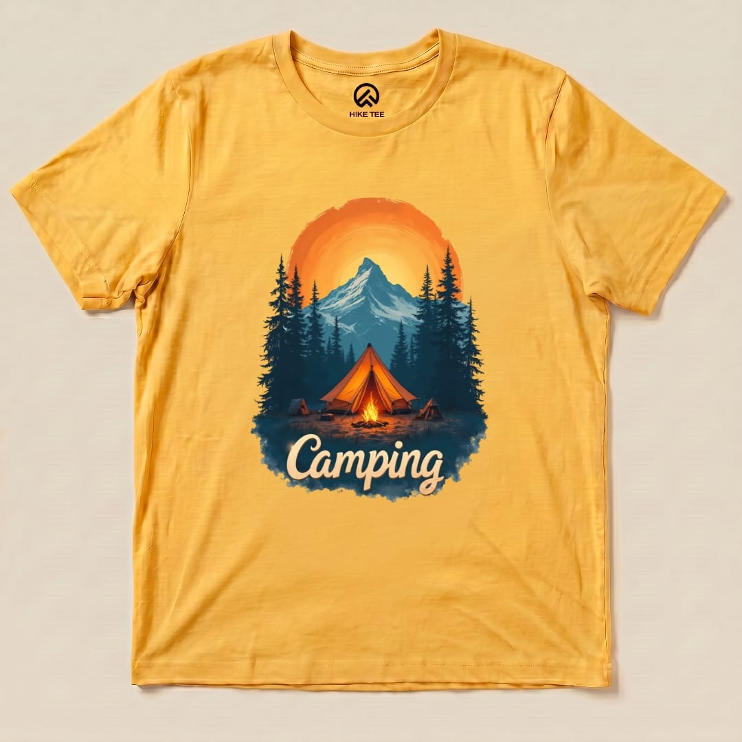 Camping Shirt Hike Tee T-Shirt Gold / S
