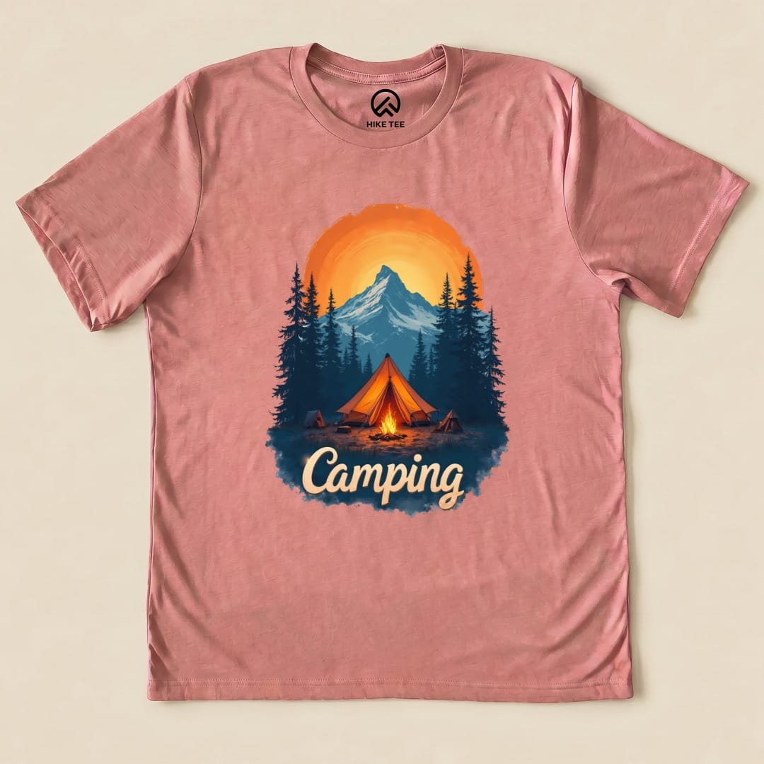 Camping Shirt Hike Tee T-Shirt Heather Mauve / S
