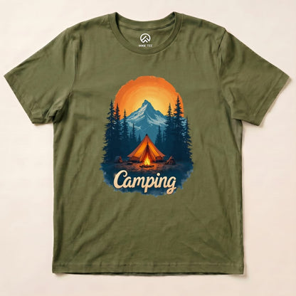 Camping Shirt Hike Tee T-Shirt Military Green / S