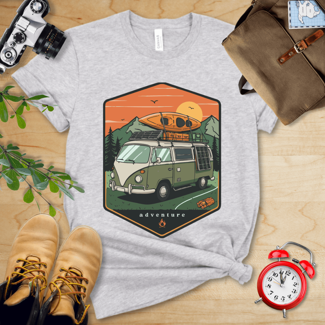Hike Tee T-Shirt Athletic Heather / S Camping Van Adventure Shirt
