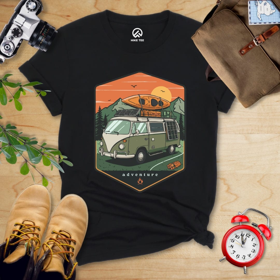Hike Tee T-Shirt Black / S Camping Van Adventure Shirt