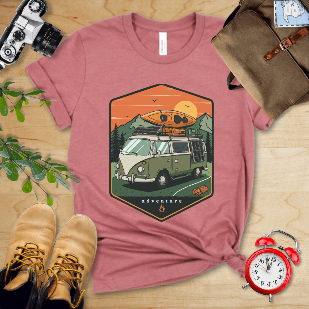 Hike Tee T-Shirt Heather Mauve / S Camping Van Adventure Shirt